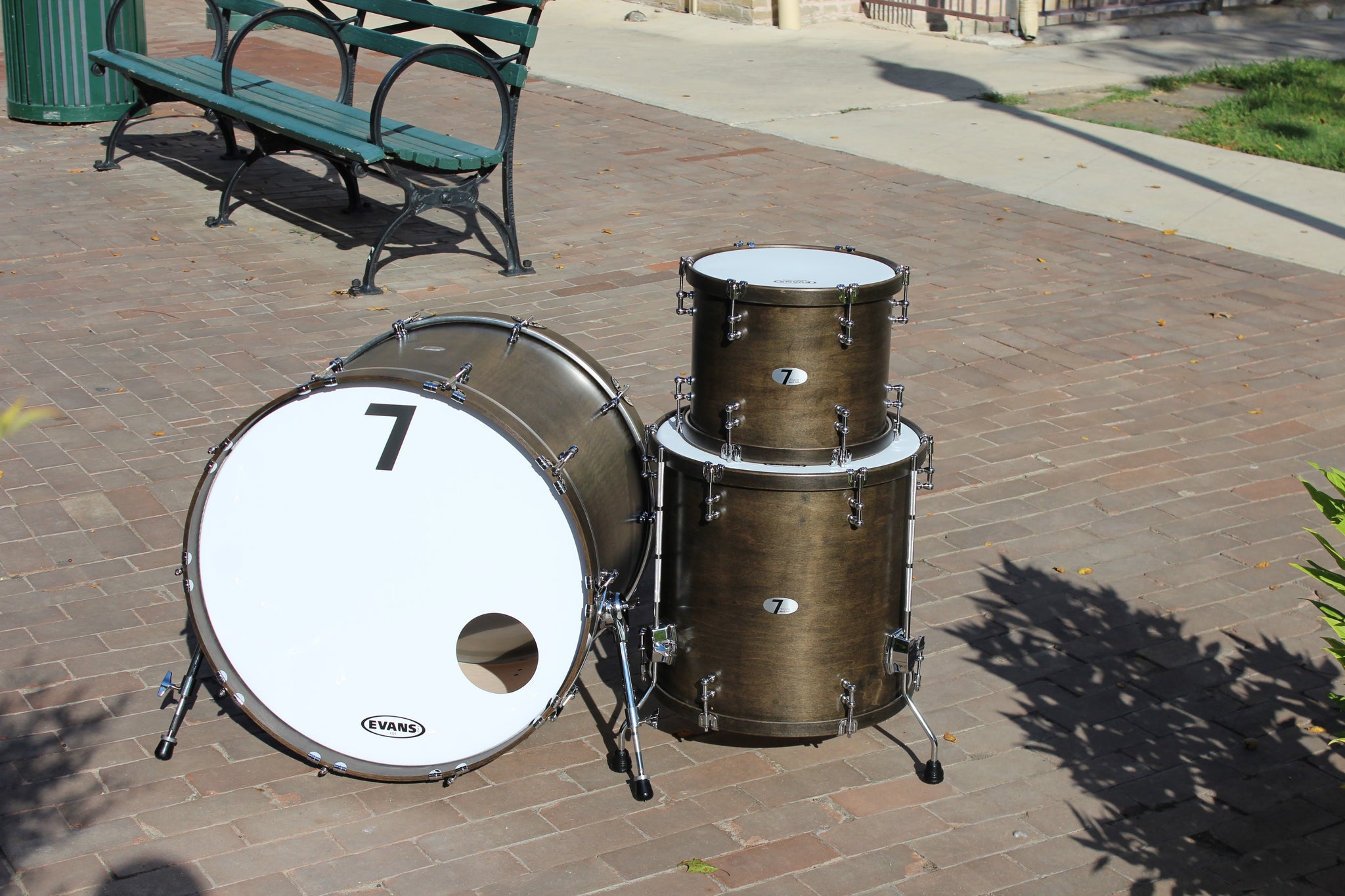 7drums 3 Piece Kit | Texas Aged Ebony Stain | Chrome | Tube Lugs