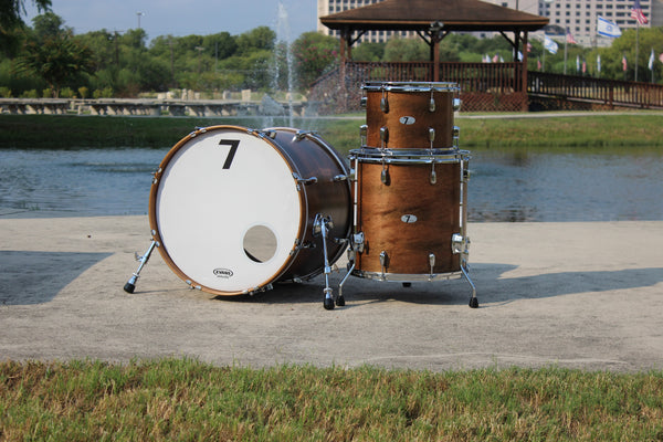 7drums 3 Piece Kit | Texas Aged Rustic Stain | Chrome | Beaver Tail