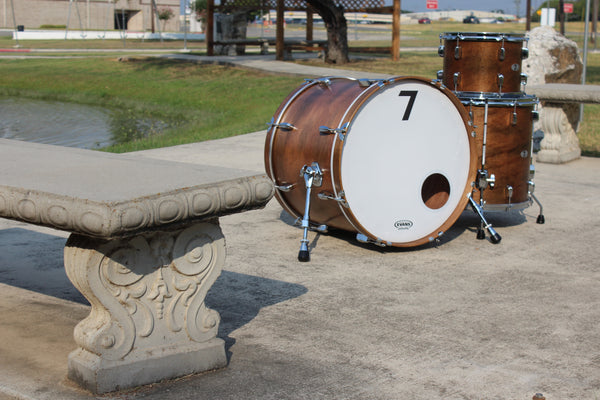 7drums 3 Piece Kit | Texas Aged Rustic Stain | Chrome | Beaver Tail