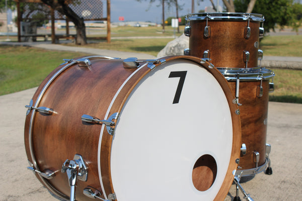 7drums 3 Piece Kit | Texas Aged Rustic Stain | Chrome | Beaver Tail