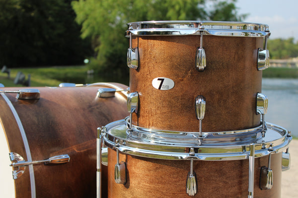 7drums 3 Piece Kit | Texas Aged Rustic Stain | Chrome | Beaver Tail