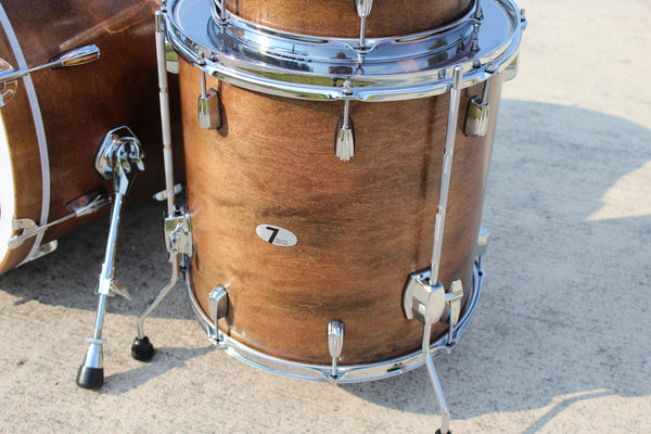7drums 3 Piece Kit | Texas Aged Rustic Stain | Chrome | Beaver Tail