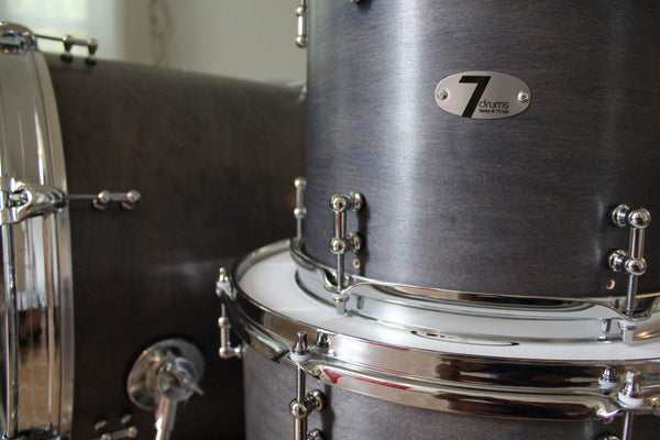 7drums 3 Piece Kit | Texas Aged Summit Blue Stain | Chrome | Tube Lugs