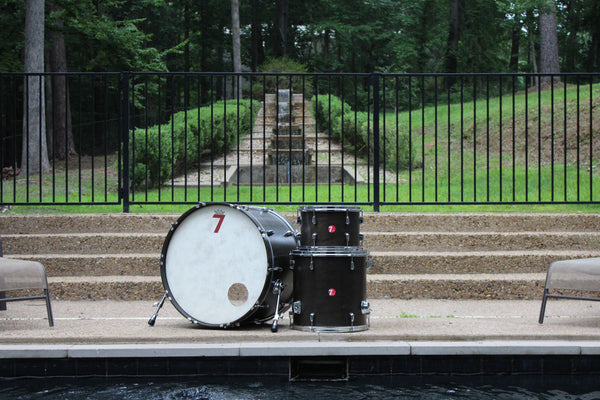 7drums "Texas Series" 3 Piece Kit | Texas Aged Ebony Stain | Chrome