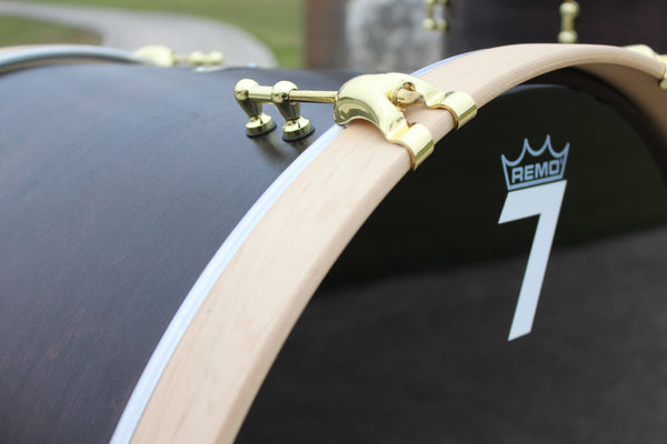 7drums "Texas Series" 3 Piece Kit | Texas Aged Ebony Stain | Brass | Tube Lugs