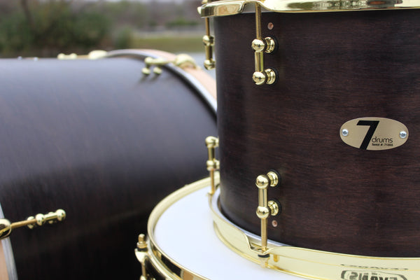 7drums 3 Piece Kit | Texas Aged Ebony Stain | Brass | Tube