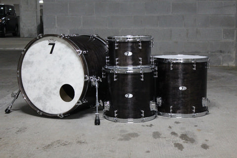 7drums 4 Piece Kit | Texas Aged Ebony Stain | Chrome | Tube Lugs