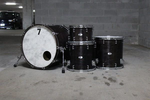 7drums 4 Piece Kit | Texas Aged Ebony Stain | Chrome | Tube Lugs
