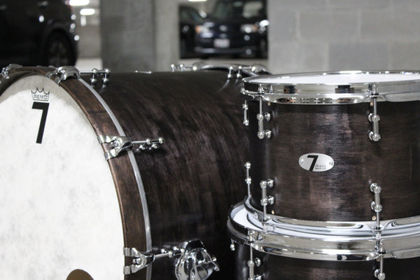 7drums 4 Piece Kit | Texas Aged Ebony Stain | Chrome | Tube Lugs