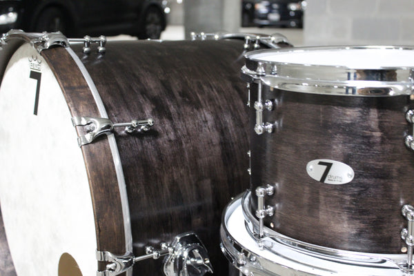 7drums 4 Piece Kit | Texas Aged Ebony Stain | Chrome | Tube Lugs