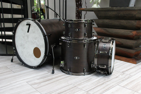 7drums 4 Piece Kit | Texas Aged Ebony Stain | Black Nickel