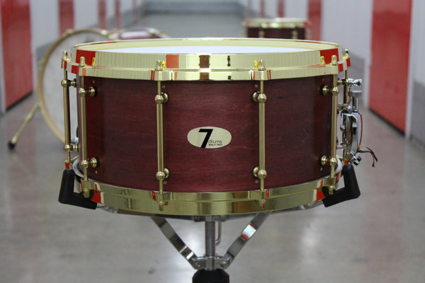 7drums 5 Piece Kit | Texas Aged Crimson Stain | Brass | Tube Lugs
