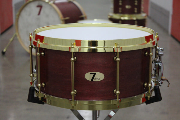 7drums 5 Piece Kit | Texas Aged Crimson Stain | Brass | Tube Lugs