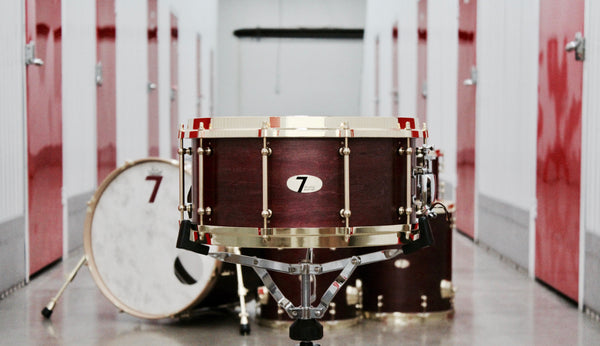 7drums 5 Piece Kit | Texas Aged Crimson Stain | Brass | Tube Lugs