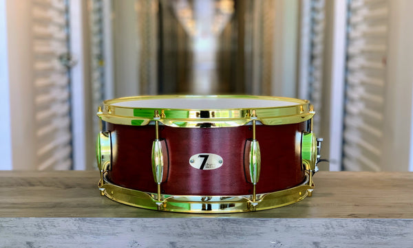 7drums 6.5x14 Snare Drum | Texas Aged Crimson Stain | Brass