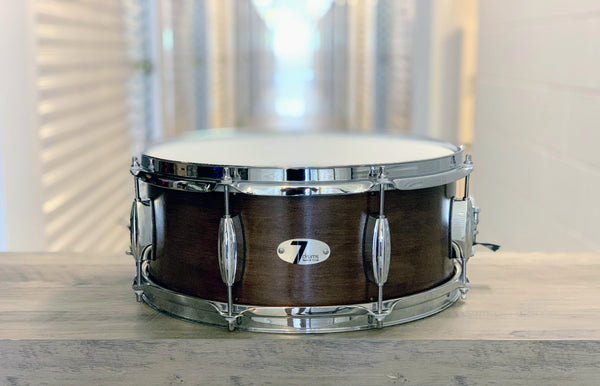 7drums 6.5x14 Snare Drum | Texas Aged Rustic Stain | Chrome