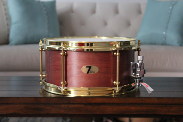 7drums 6x12 "Napoleon" Snare Drum | Texas Aged Red Stain | Brass | Tube Lugs