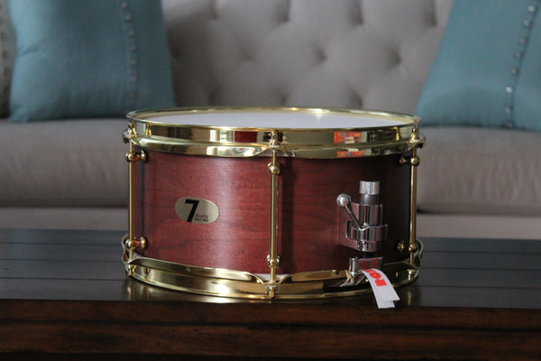 7drums 6x12 "Napoleon" Snare Drum | Texas Aged Red Stain | Brass | Tube Lugs
