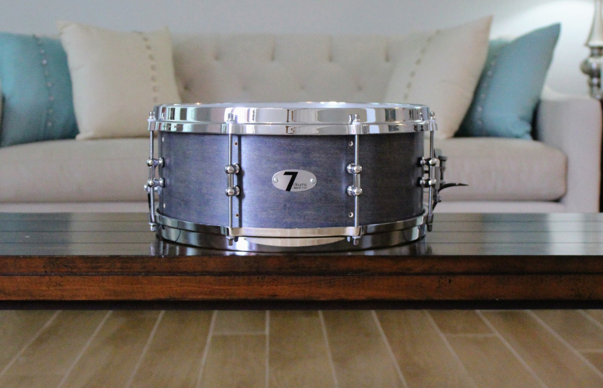 7drums 6.5x14 Snare Drum | Texas Aged Summit Blue Stain | Chrome