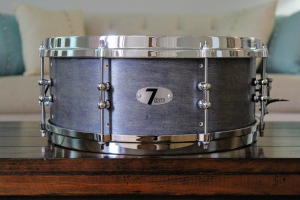 7drums 6.5x14 Snare Drum | Texas Aged Summit Blue Stain | Chrome