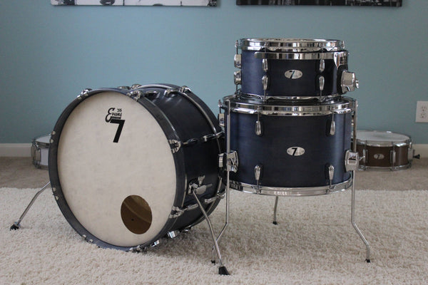 7drums 3 Piece Club Kit | Texas Aged Summit Blue | Chrome