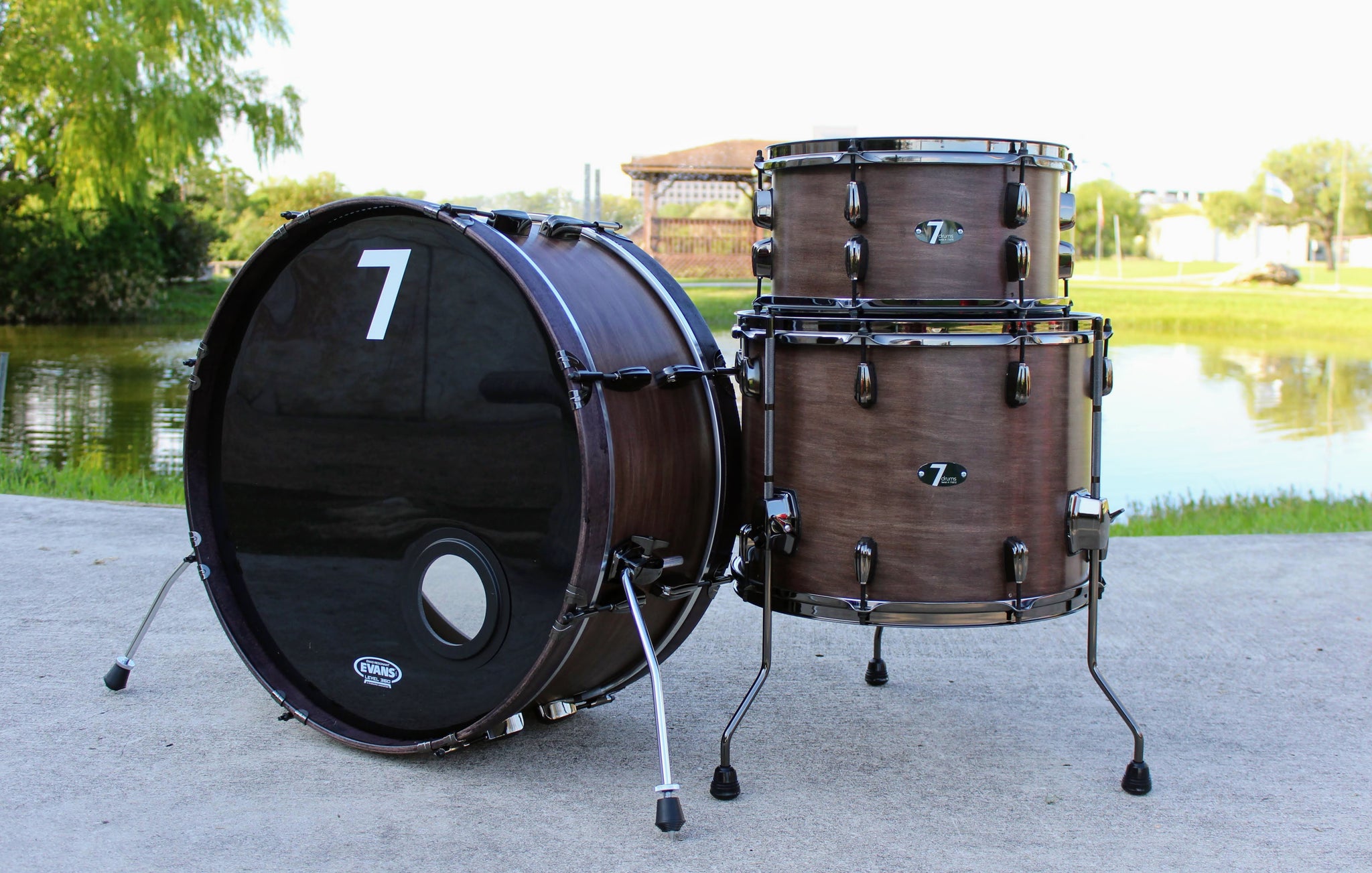 7drums 3 Piece Club Kit | Texas Aged Rustic Stain | Black Nickel