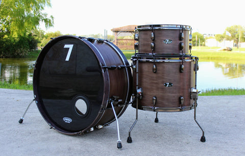 7drums 3 Piece Club Kit | Texas Aged Rustic Stain | Black Nickel