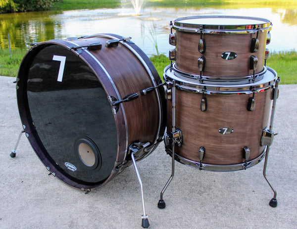 7drums 3 Piece Club Kit | Texas Aged Rustic Stain | Black Nickel