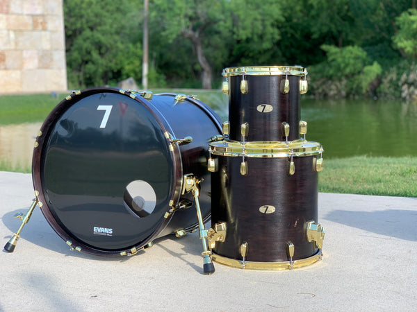 7drums 3 Piece Kit | Texas Aged Ebony Stain | Brass