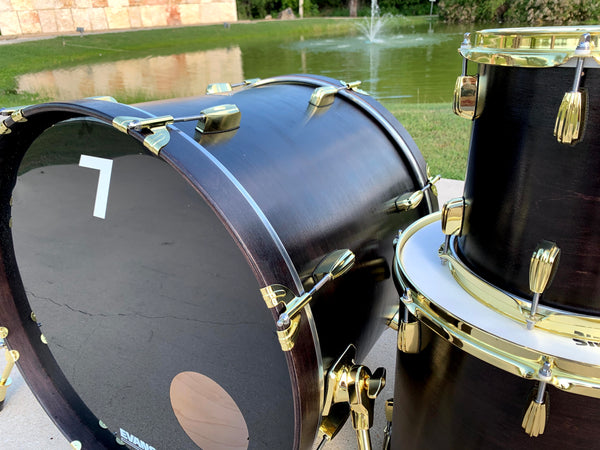 7drums 3 Piece Kit | Texas Aged Ebony Stain | Brass