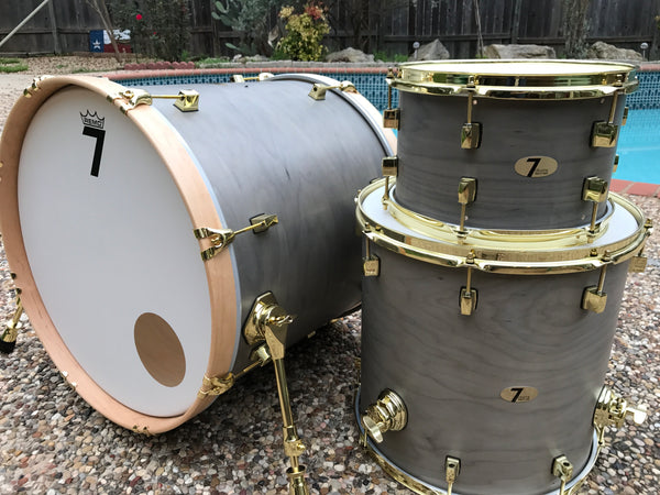 7drums 3 Piece Kit | Texas Aged Smoke Stain | Brass