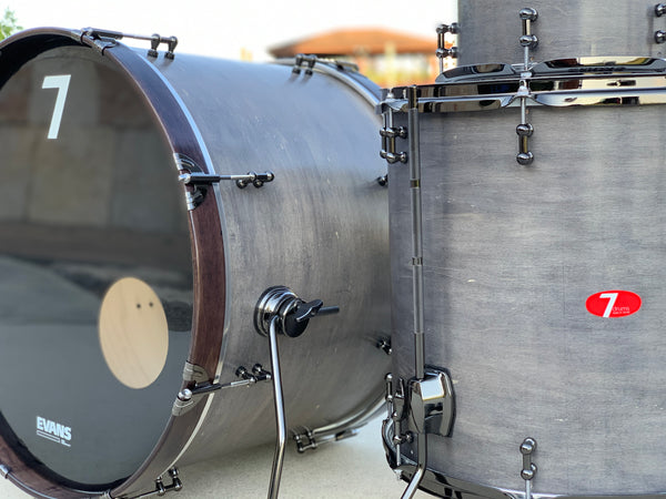 7drums "Thunder" 3 Piece Kit | Texas Aged Smoke Stain | Black Nickel