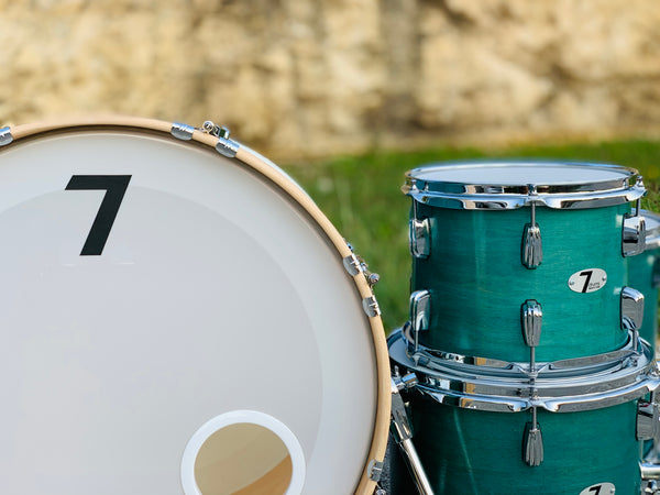 7drums 4 Piece Kit | Texas Aged Emerald Stain | Chrome