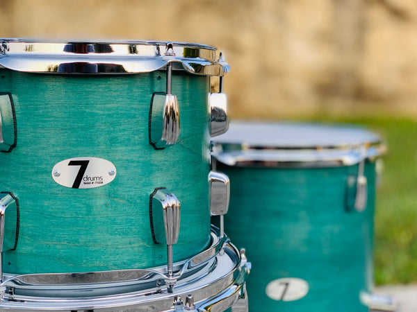 7drums 4 Piece Kit | Texas Aged Emerald Stain | Chrome