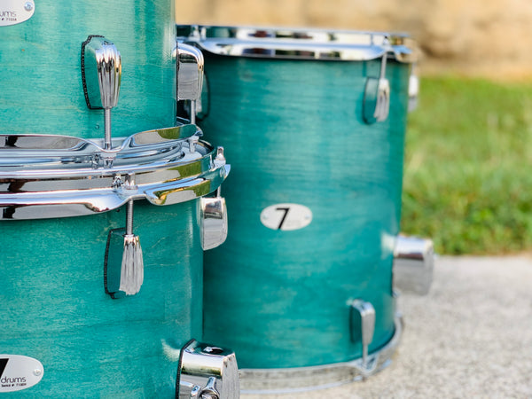 7drums 4 Piece Kit | Texas Aged Emerald Stain | Chrome