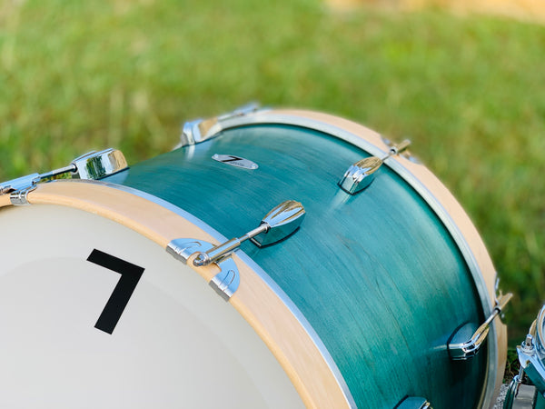 7drums 4 Piece Kit | Texas Aged Emerald Stain | Chrome