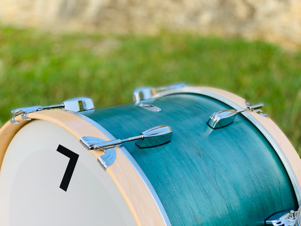 7drums 4 Piece Kit | Texas Aged Emerald Stain | Chrome