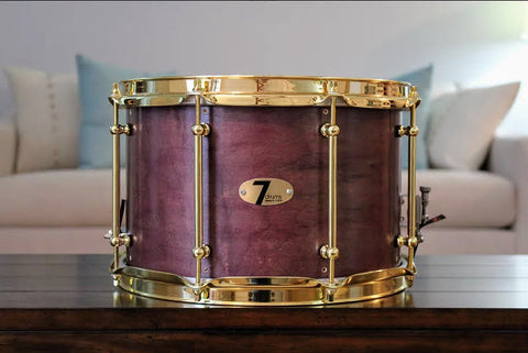 7drums 8x14 "Goliath" Snare Drum | Texas Aged Crimson Stain | Brass