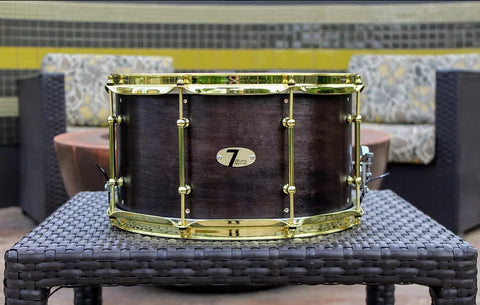 7drums 8x14 "Goliath" Snare Drum | Texas Aged Ebony Stain | Brass