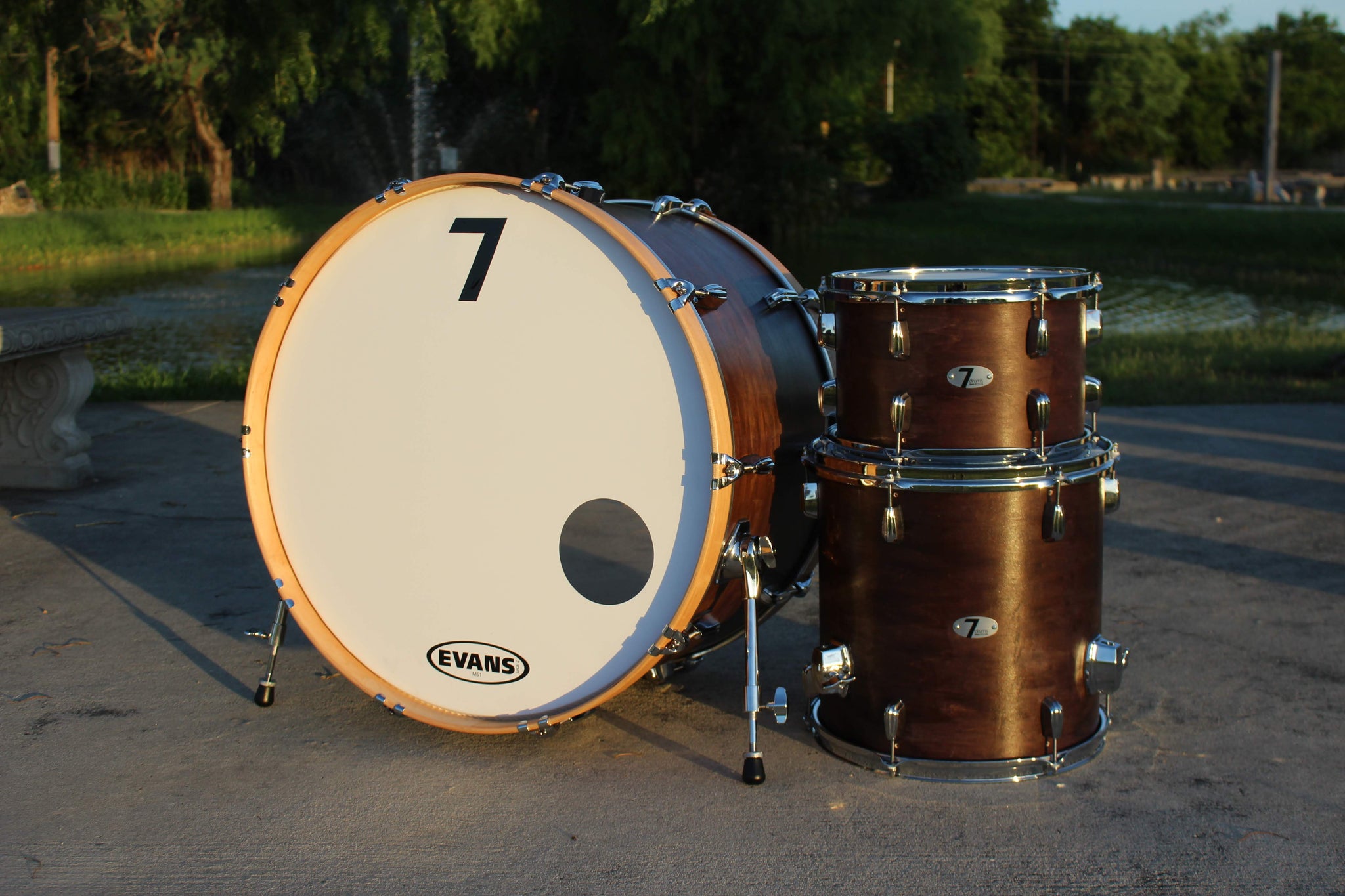 7drums "Texas Series" 3 Piece Kit | Texas Aged Rustic Stain | Chrome