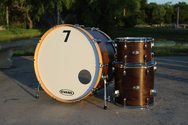 7drums "Texas Series" 3 Piece Kit | Texas Aged Rustic Stain | Chrome