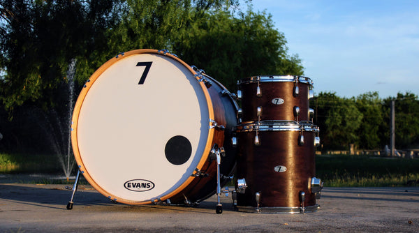 7drums "Texas Series" 3 Piece Kit | Texas Aged Rustic Stain | Chrome