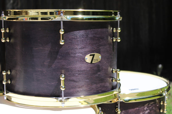 7drums "Texas Series" 4 Piece Kit | Texas Aged Ebony Stain | Brass