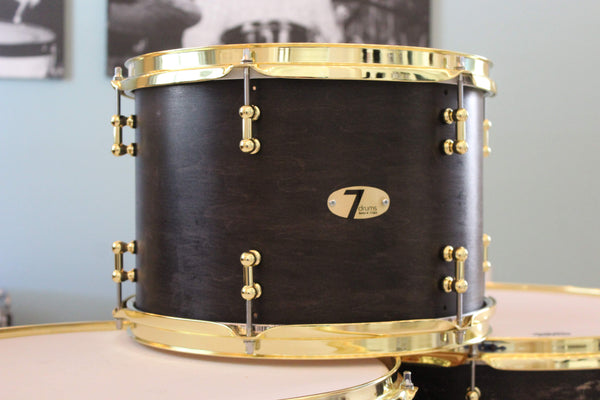 7drums "Texas Series" 4 Piece Kit | Texas Aged Ebony Stain | Brass