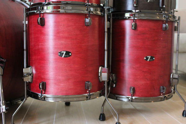 7drums 5 Piece Kit | Texas Aged Crimson Stain | Black Nickel