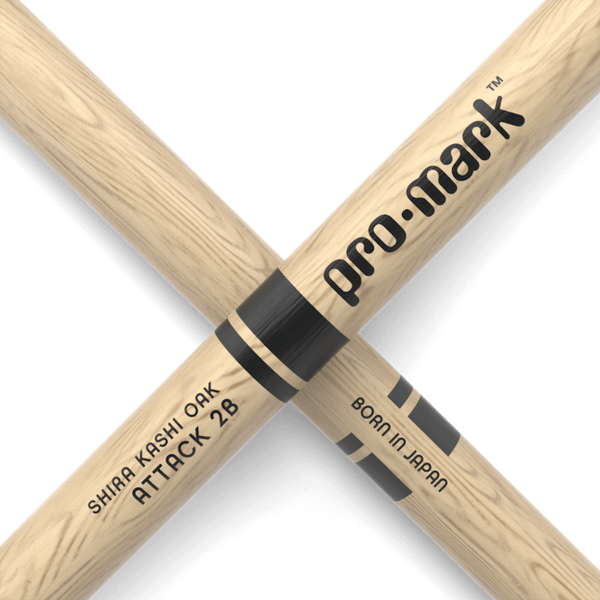 Promark Classic Attack 2B Shira Kashi Oak Drumstick, Oval Wood Tip