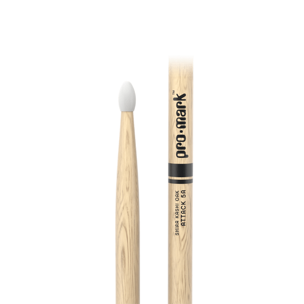 Promark Classic Attack 5A Shira Kashi Oak Drumstick, Oval Nylon Tip