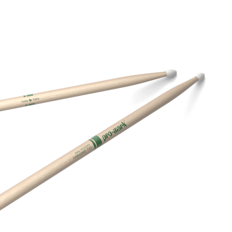 Promark Classic Forward 747 Raw Hickory Drumstick, Oval Nylon Tip