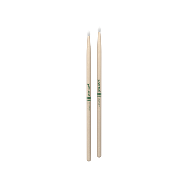Promark Classic Forward 747 Raw Hickory Drumstick, Oval Nylon Tip