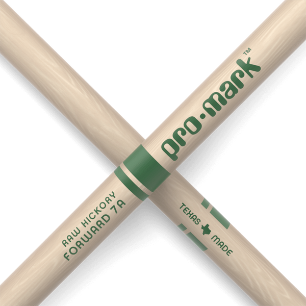 Promark Classic Forward 7A Raw Hickory Drumstick, Oval Wood Tip